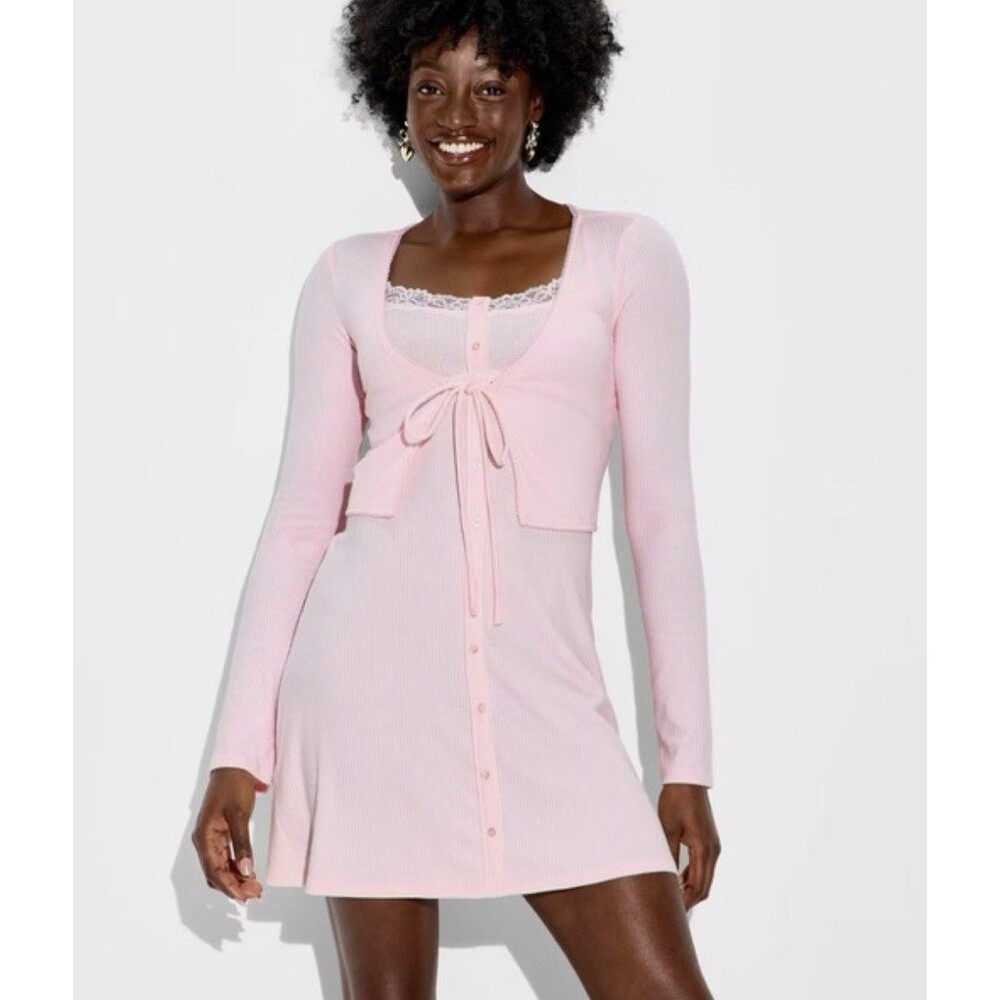 Mini Slip Dress in Light Pink Medium Wild fable